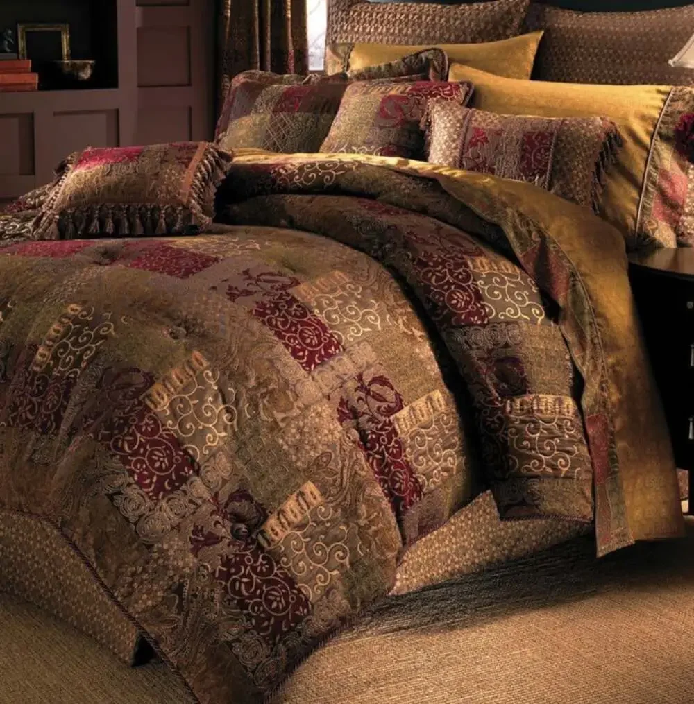 King Size Croscill Galleria 4 Pc Set Oversized Jacquard Comforter Luxury Texture